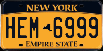 NY license plate HEM6999