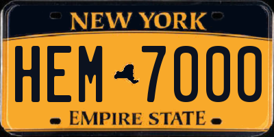 NY license plate HEM7000
