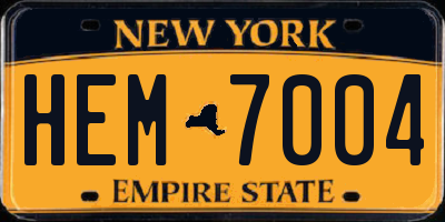 NY license plate HEM7004