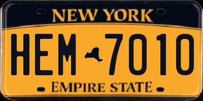 NY license plate HEM7010