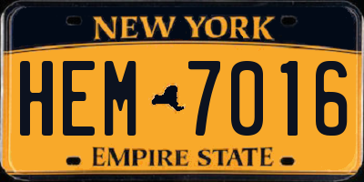 NY license plate HEM7016