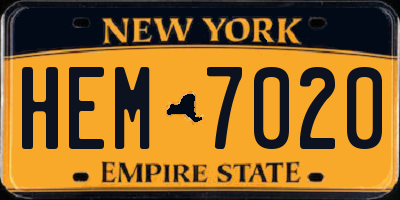 NY license plate HEM7020
