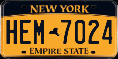 NY license plate HEM7024