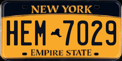 NY license plate HEM7029