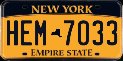 NY license plate HEM7033