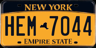 NY license plate HEM7044