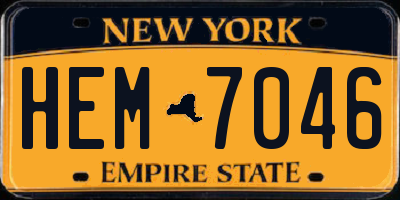 NY license plate HEM7046