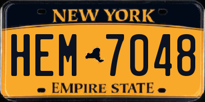 NY license plate HEM7048
