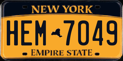 NY license plate HEM7049
