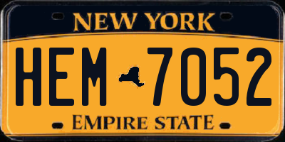 NY license plate HEM7052