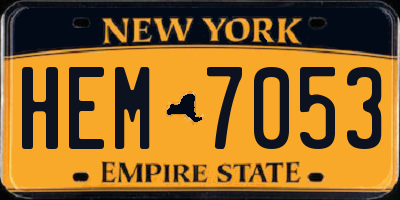 NY license plate HEM7053