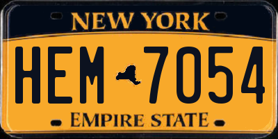 NY license plate HEM7054