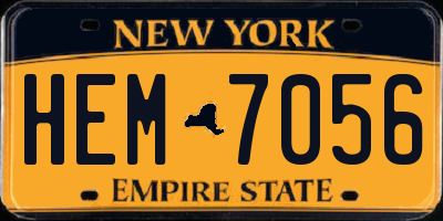 NY license plate HEM7056
