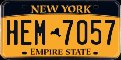 NY license plate HEM7057