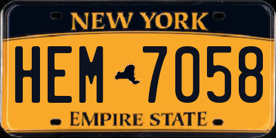 NY license plate HEM7058