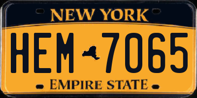 NY license plate HEM7065