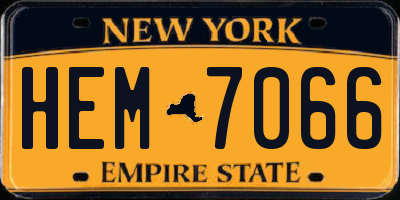 NY license plate HEM7066