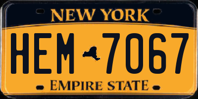 NY license plate HEM7067
