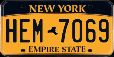 NY license plate HEM7069