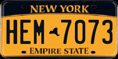 NY license plate HEM7073