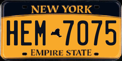 NY license plate HEM7075