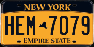 NY license plate HEM7079