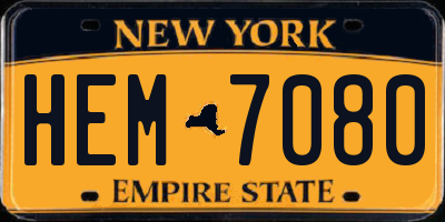 NY license plate HEM7080