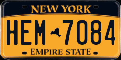 NY license plate HEM7084
