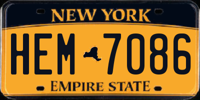 NY license plate HEM7086