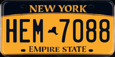 NY license plate HEM7088