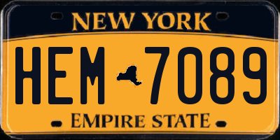 NY license plate HEM7089