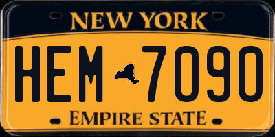 NY license plate HEM7090
