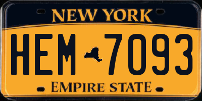 NY license plate HEM7093