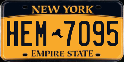 NY license plate HEM7095