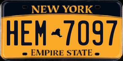NY license plate HEM7097
