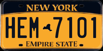 NY license plate HEM7101