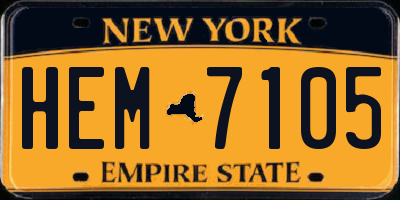 NY license plate HEM7105
