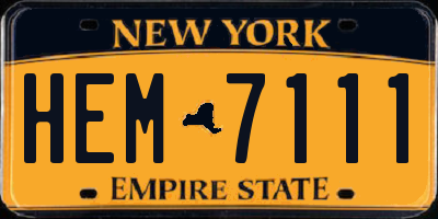 NY license plate HEM7111
