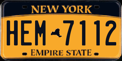 NY license plate HEM7112