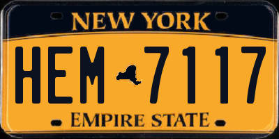 NY license plate HEM7117