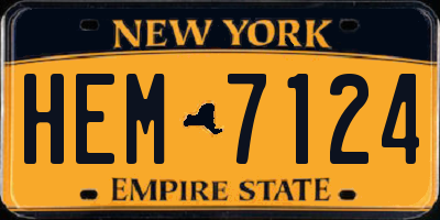 NY license plate HEM7124