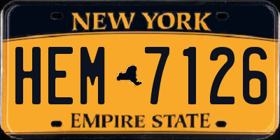 NY license plate HEM7126
