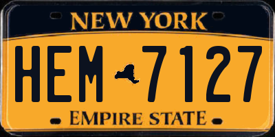 NY license plate HEM7127
