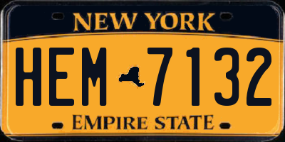 NY license plate HEM7132