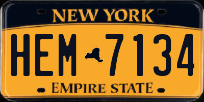 NY license plate HEM7134