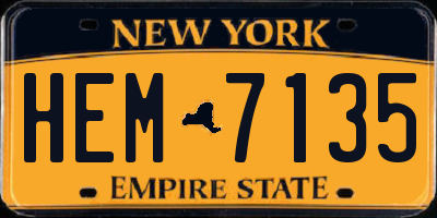 NY license plate HEM7135