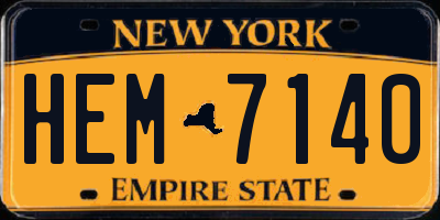 NY license plate HEM7140