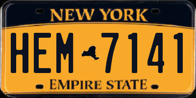 NY license plate HEM7141