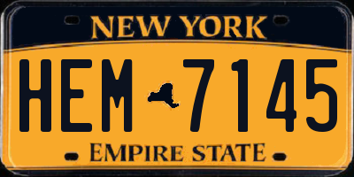 NY license plate HEM7145