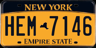 NY license plate HEM7146